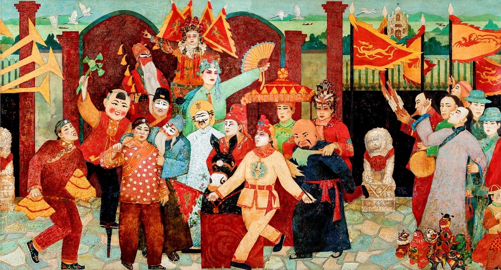 浚县庙会(漆画 )