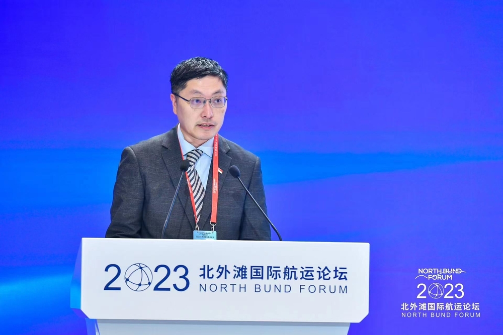 20230927144758968300.jpg 新加坡海事及港务管理局局长张英智发表主题演讲