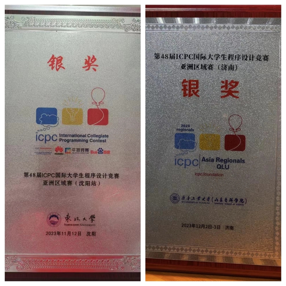 比赛所获银牌