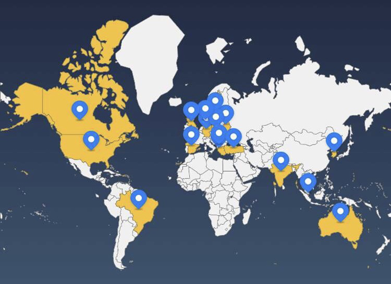 项目涉及五大洲,十七个国家 项目涉及五大洲,十七个国家