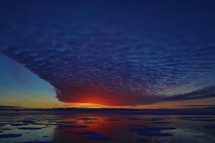 南极浮冰区火烧云 南极浮冰区火烧云