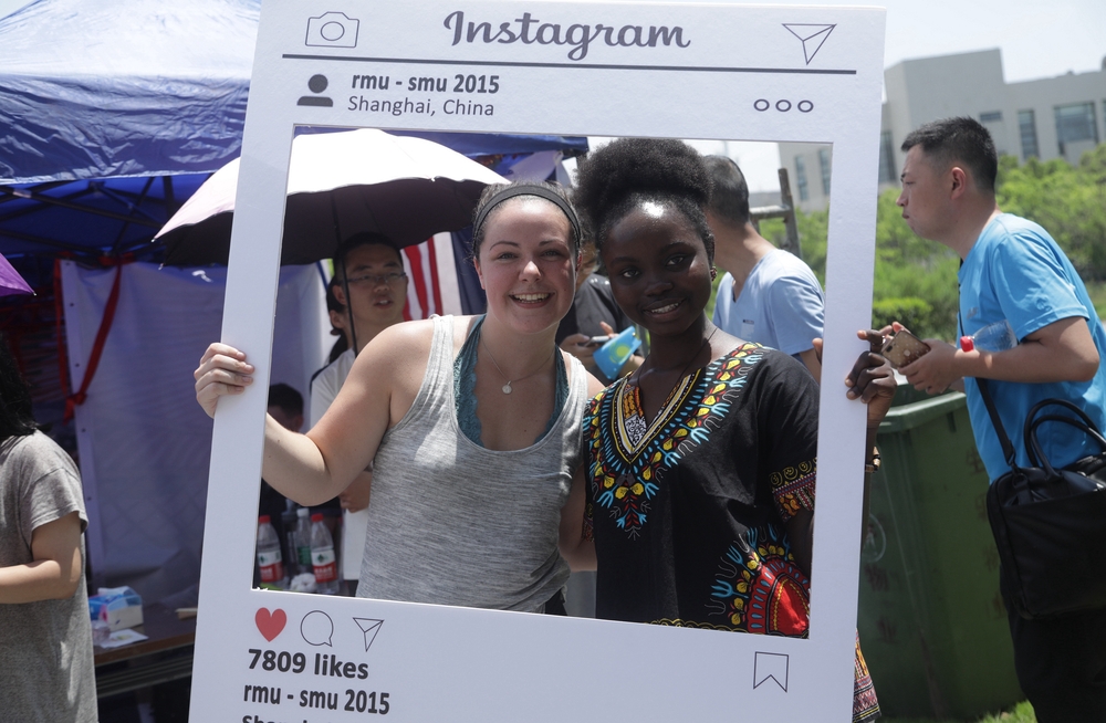 留学生现场合影