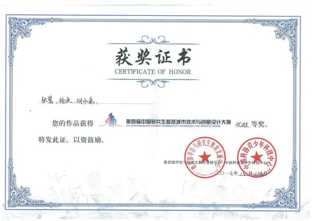 获奖证书