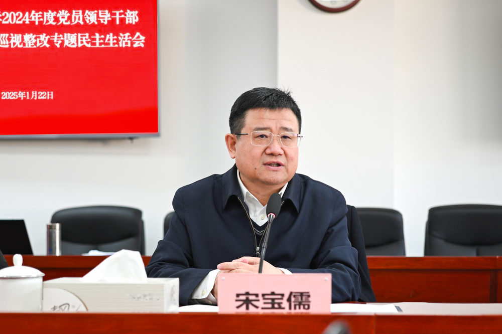 宋宝儒代表学校领导班子作检视剖析