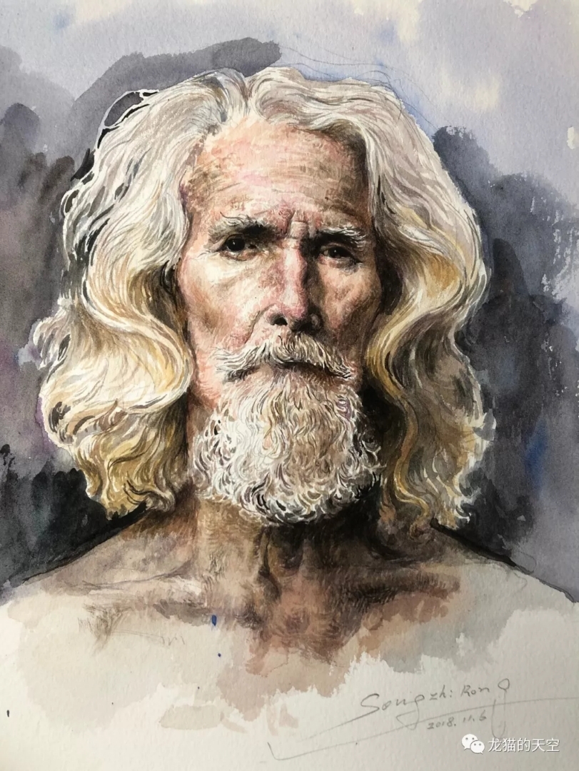 《先知以利亚》——纸面水彩