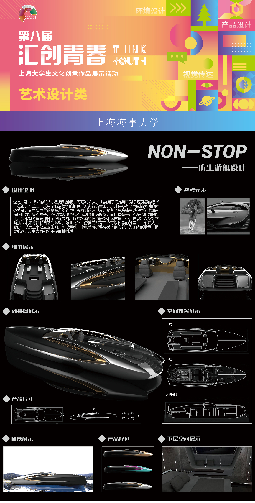  产品设计类一等奖 《NON-STOP 仿生游艇设计》